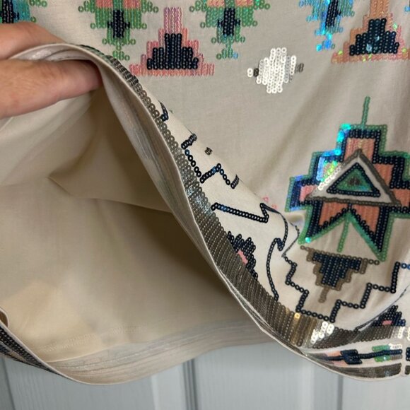 Express Sequin Embellished Geometric Skirt - M - Picture 7 of 10